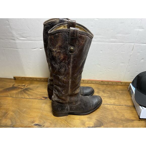 Frye Melissa Button Boots Size 7 B Glazed Distressed Leather Style 77164 - Picture 6 of 13